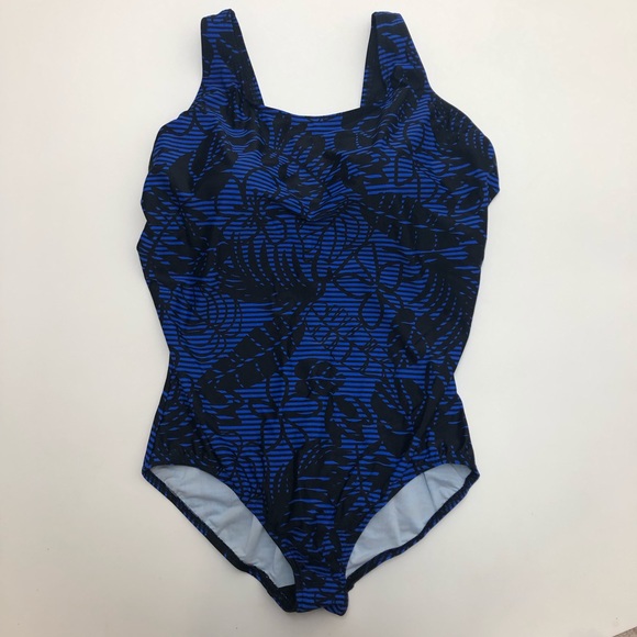 Lands' End Other - Lands End Black And Blue Floral Swimsuit Size 18W